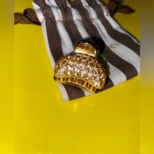Authentic Like New Henri Bendel Gold Crystal Hair Clip